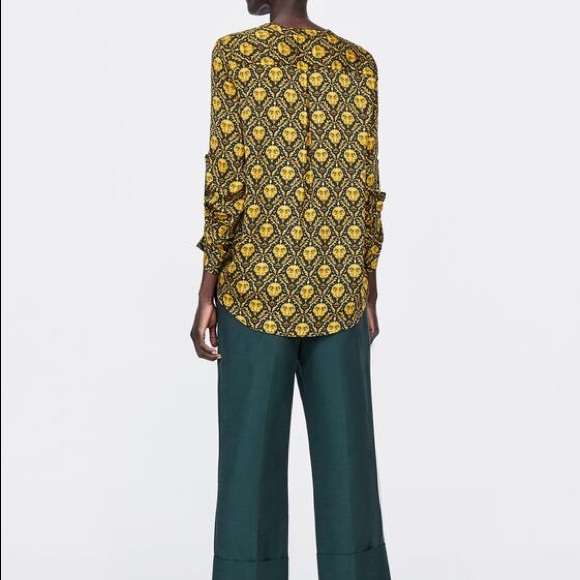 NWOT Zara Printed Long-sleeve Blouse - cute Print - Picture 4 of 8